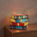 Stained Glass Book Stack Lamp