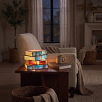 Stained Glass Book Stack Lamp