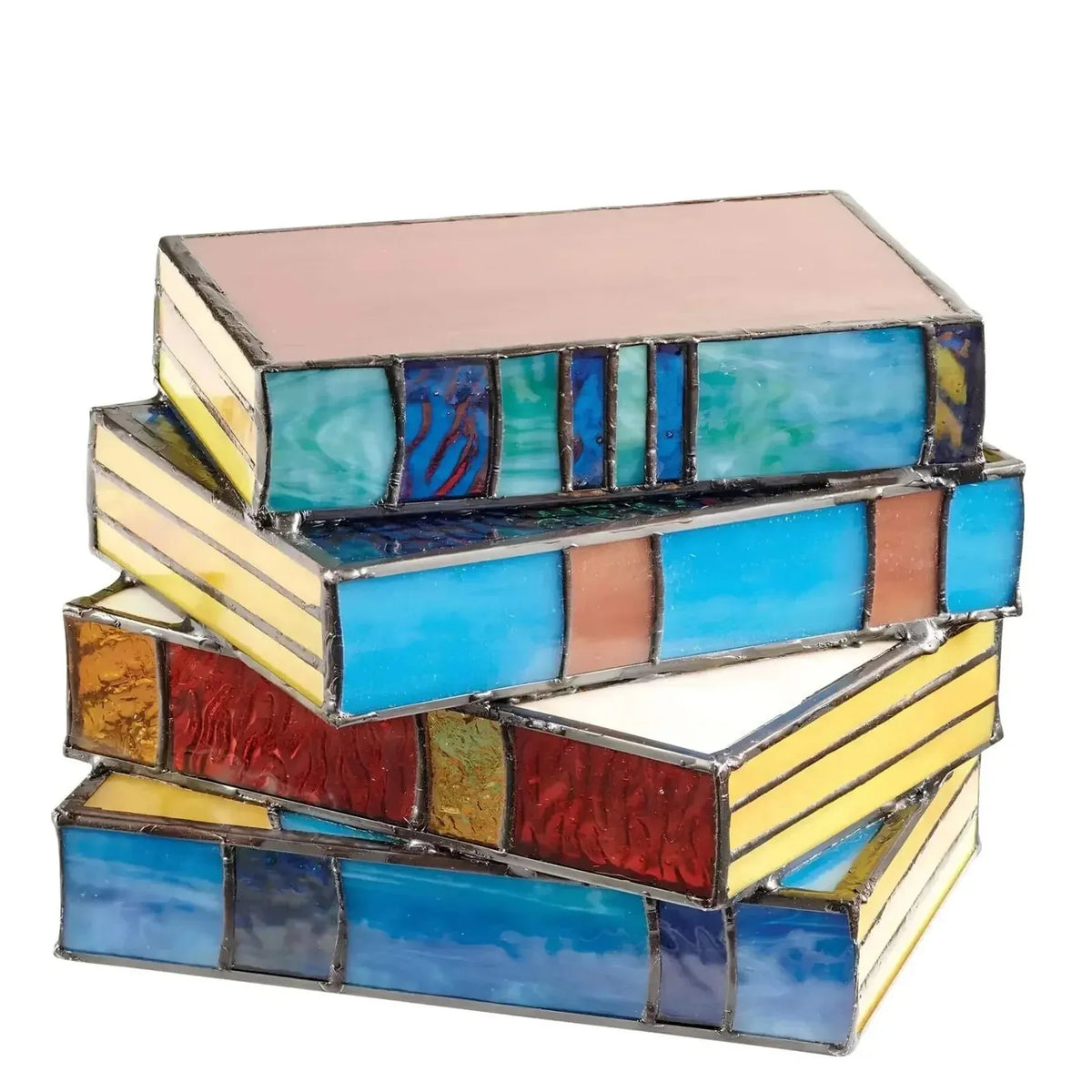 Stained Glass Book Stack Lamp