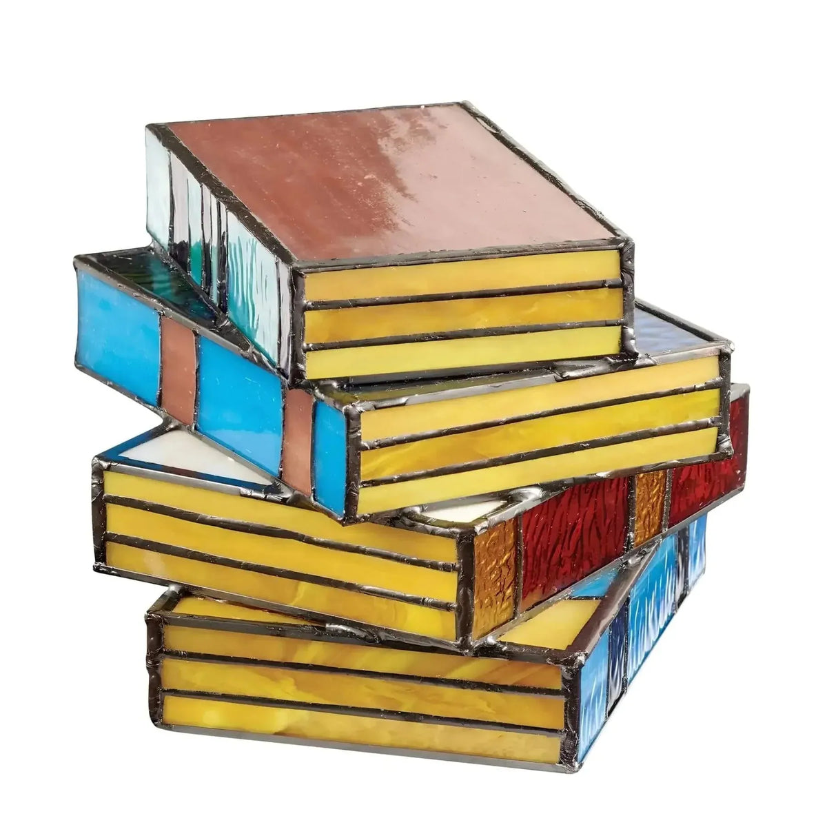 Stained Glass Book Stack Lamp
