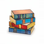 Stained Glass Book Stack Lamp