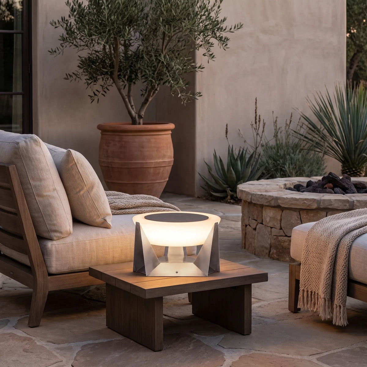 Stainless Steel Solar Floor Lamp