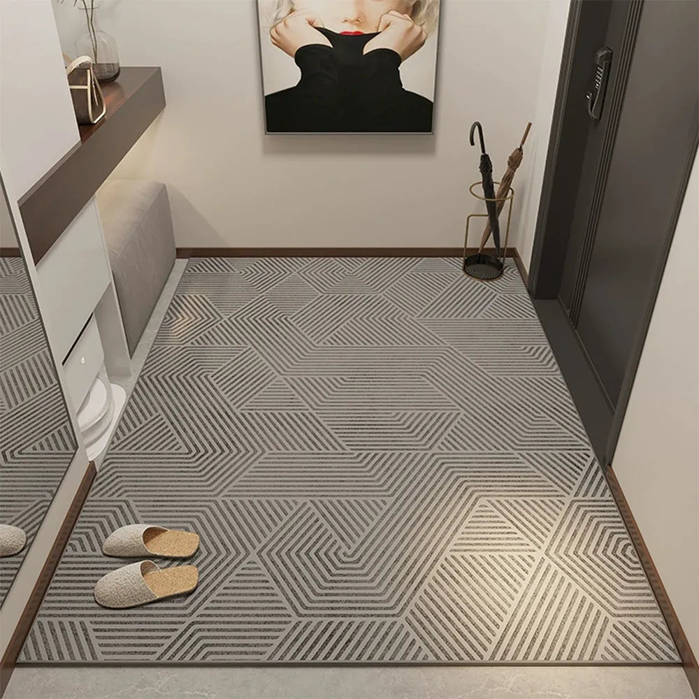 Steel Grey Geo Line Rug