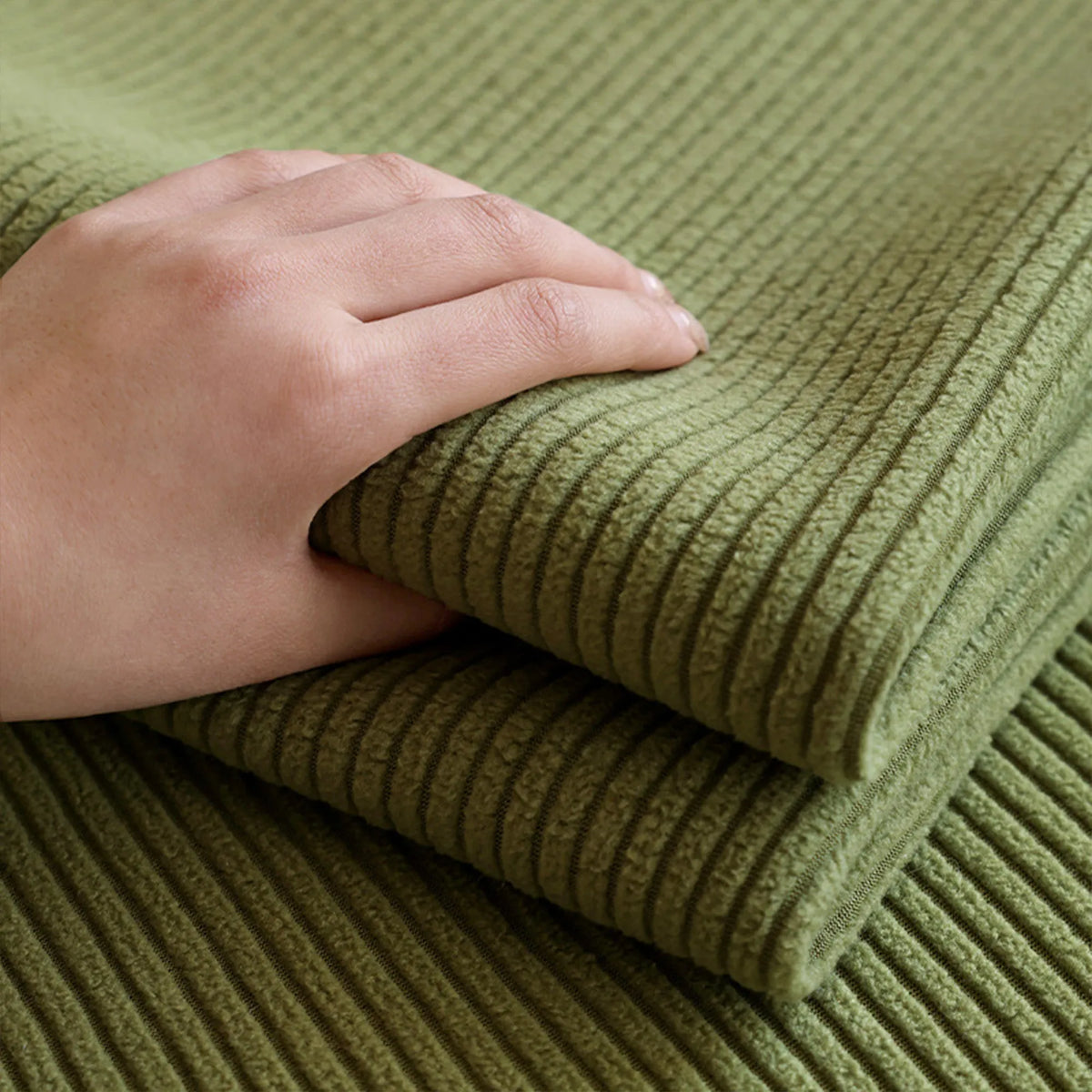 Striped Corduroy Modular Sofa Cover