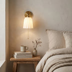 Striped Glass Brass Wall Light