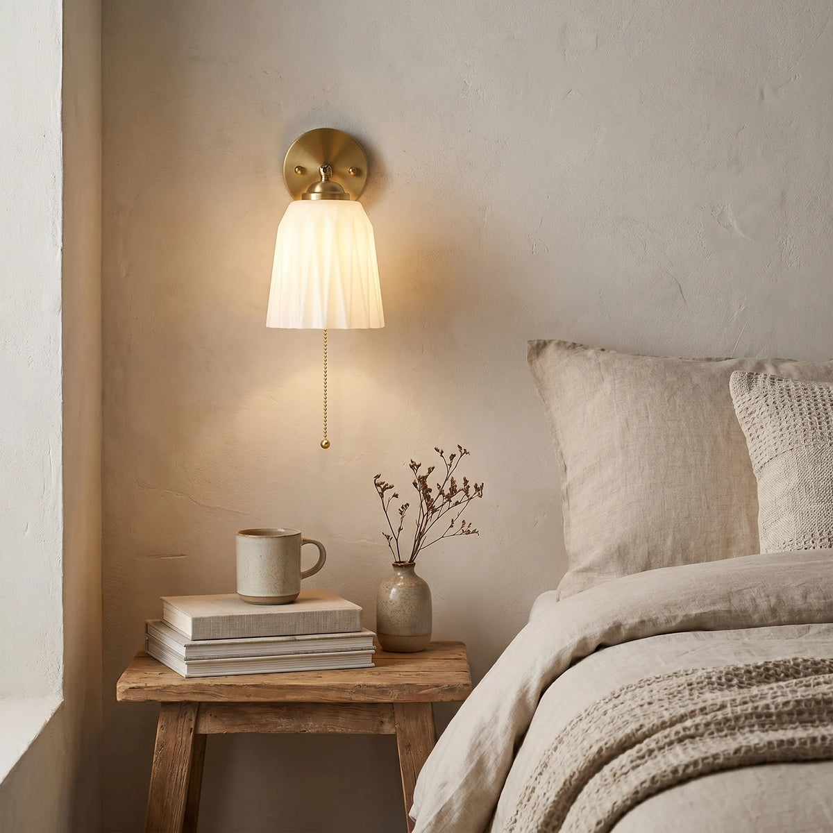 Striped Glass Brass Wall Light