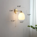 Striped Glass Brass Wall Light