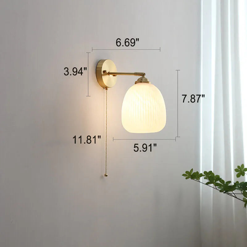 Striped Glass Brass Wall Light