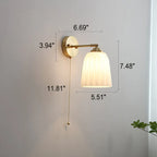 Striped Glass Brass Wall Light