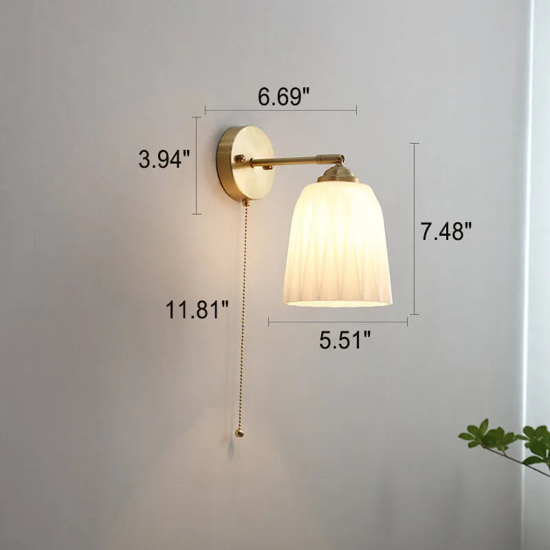 Striped Glass Brass Wall Light