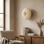 Striped Glass Disc Wall Light