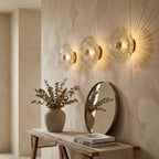 Striped Glass Disc Wall Light