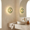 Striped Glass Disc Wall Light