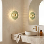 Striped Glass Disc Wall Light