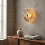 Striped Glass Disc Wall Light