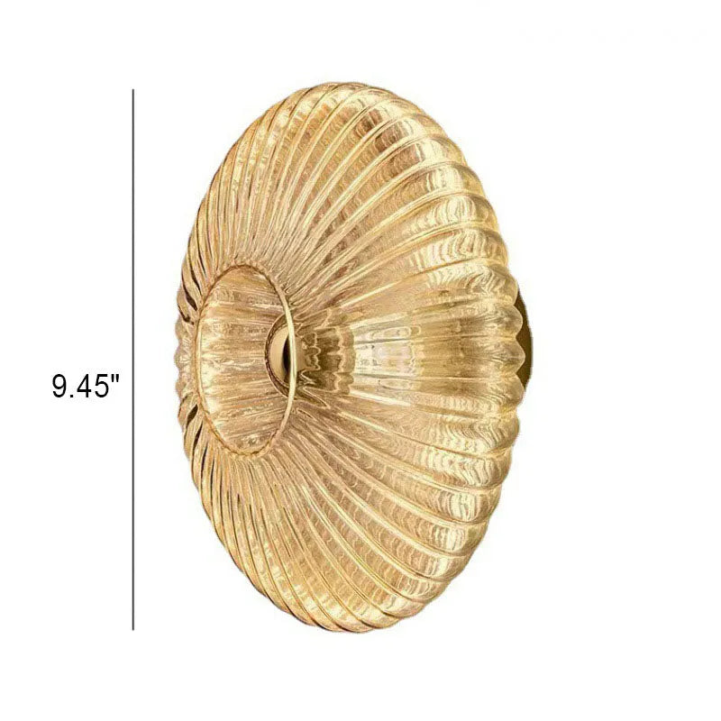 Striped Glass Disc Wall Light