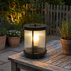 Striped Glass Garden Lantern