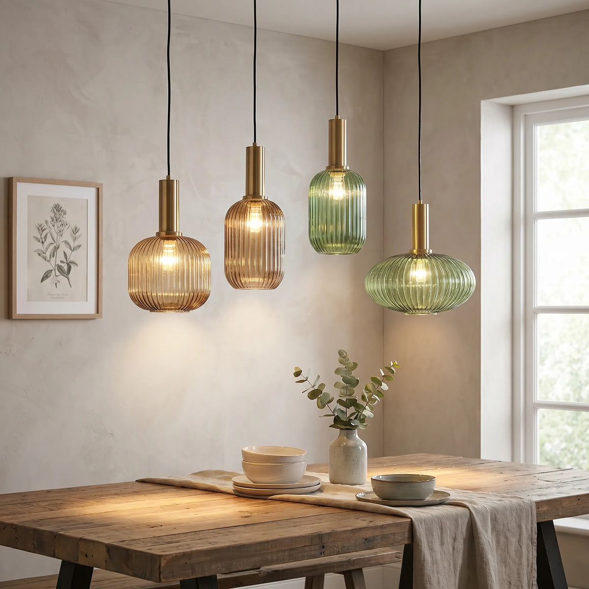Striped Glass Lantern Pendant