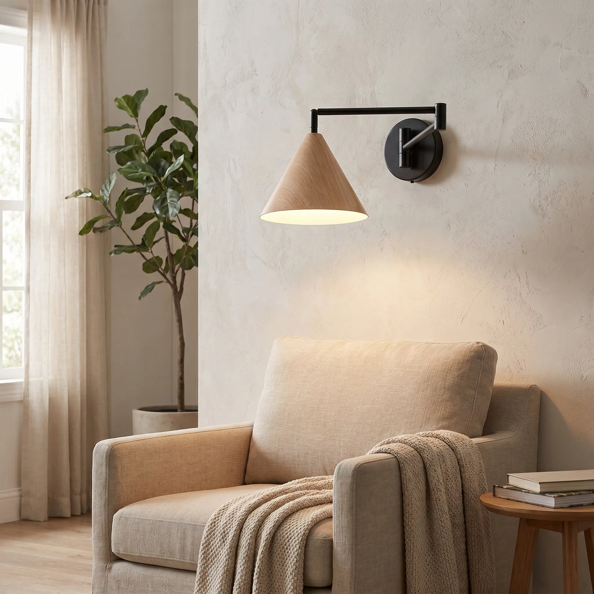 Swing Arm Cone Wall Light