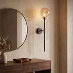 Tall Glass Shade Wall Light