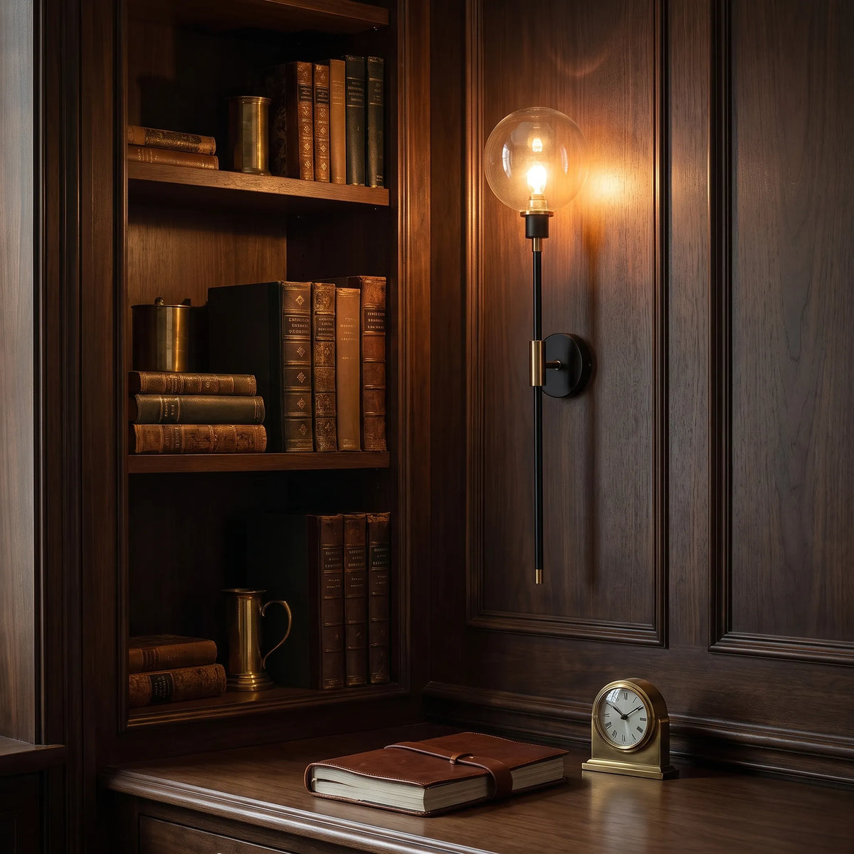 Tall Glass Shade Wall Light