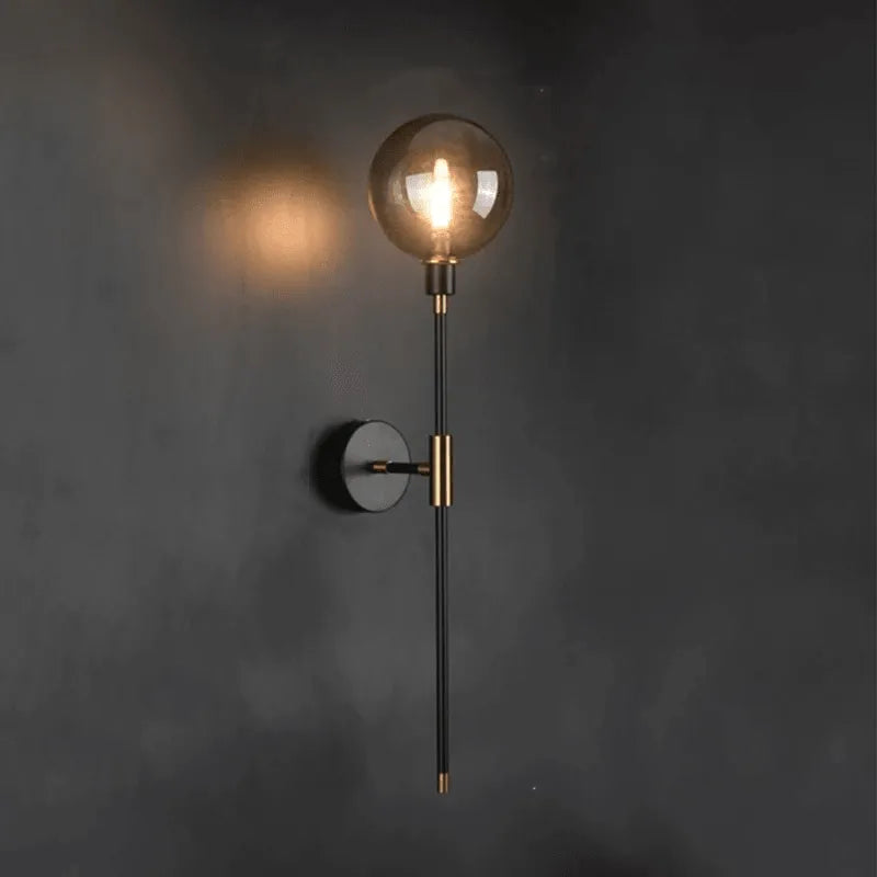 Tall Glass Shade Wall Light
