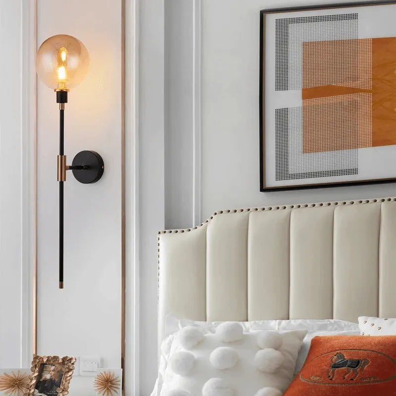 Tall Glass Shade Wall Light