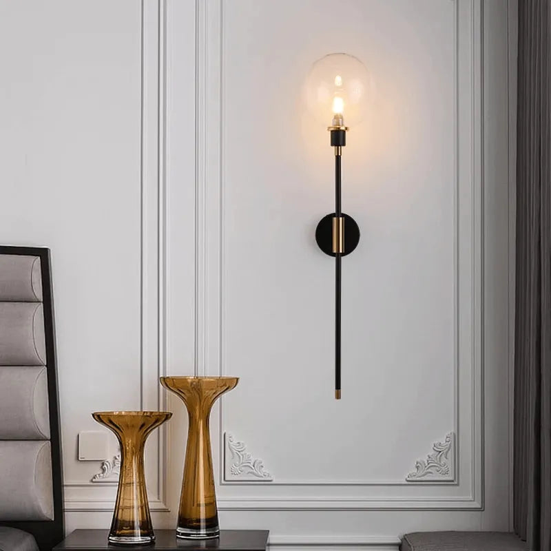 Tall Glass Shade Wall Light