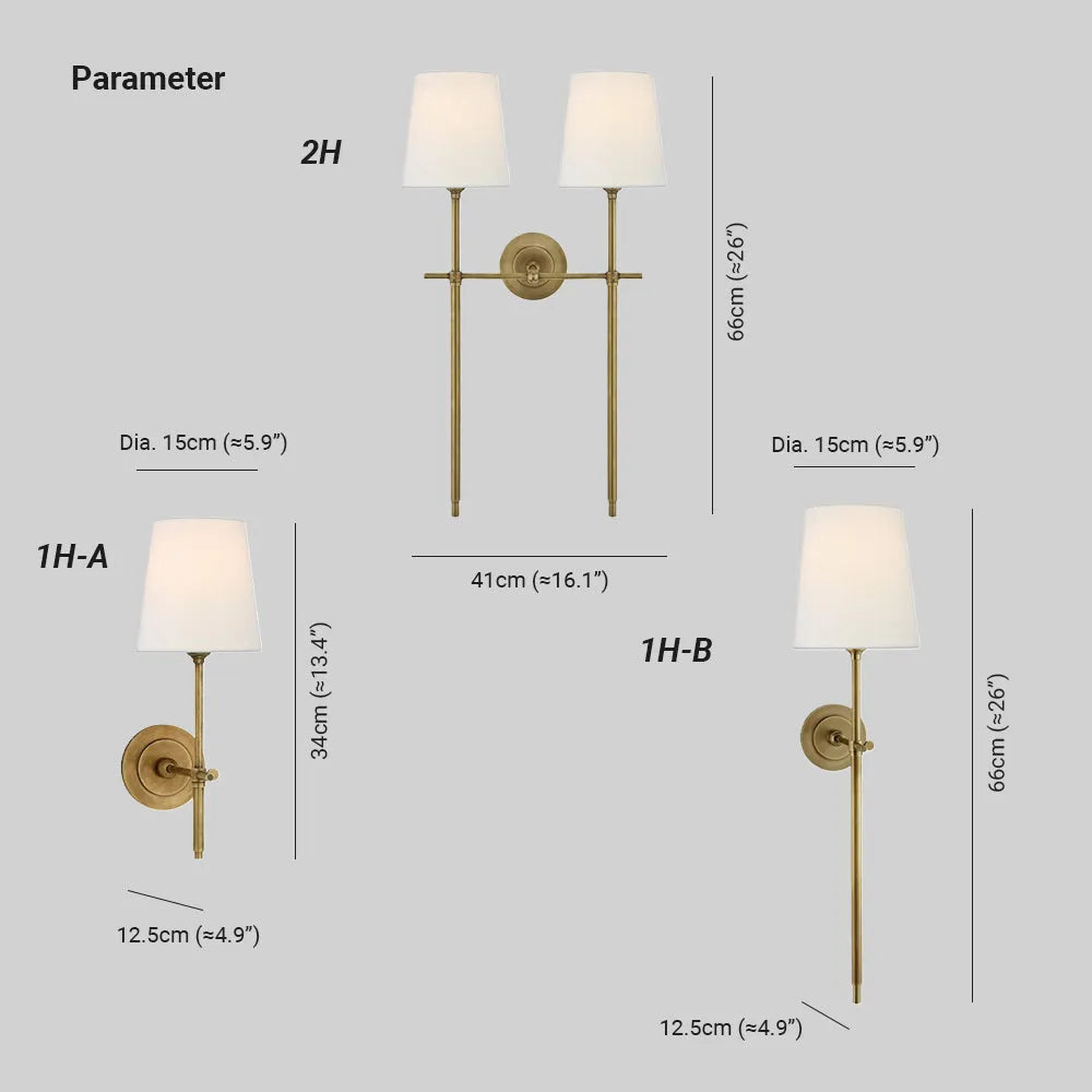 Tapered Linen Shade Wall Light