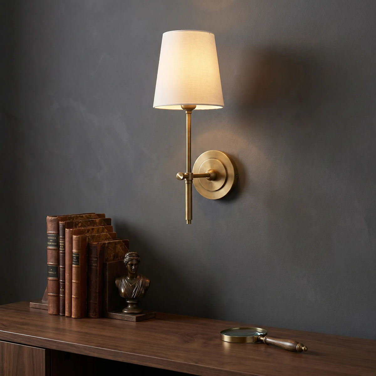 Tapered Linen Shade Wall Light