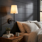Tapered Linen Shade Wall Light