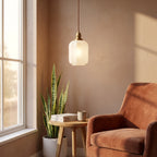 Tapered White Glass Pendant Lamp