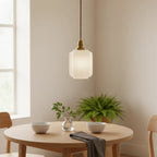Tapered White Glass Pendant Lamp