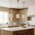 Tapered White Glass Pendant Lamp
