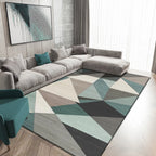 Teal Geometric Modern Rug