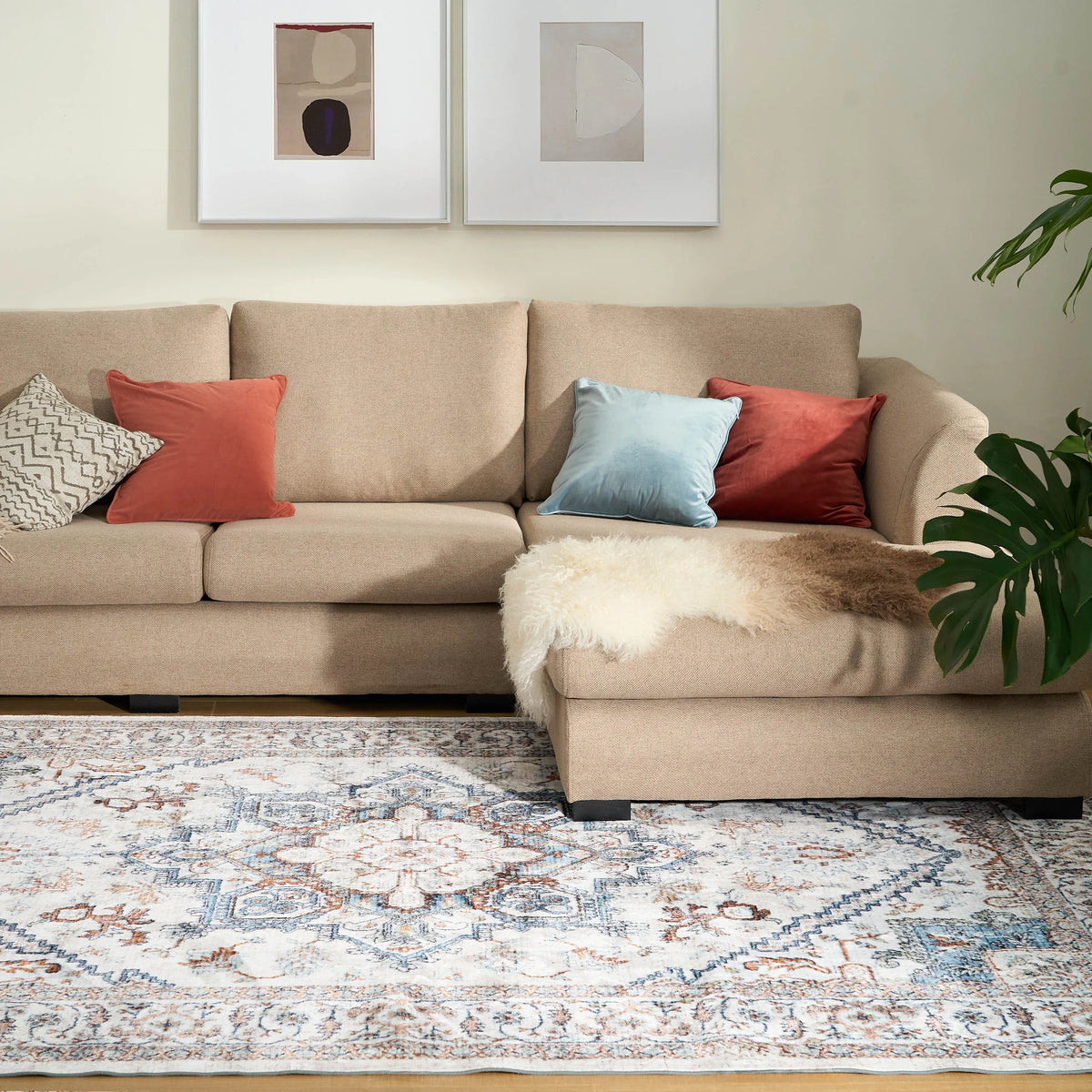 Teal Persian Style Runner Rug