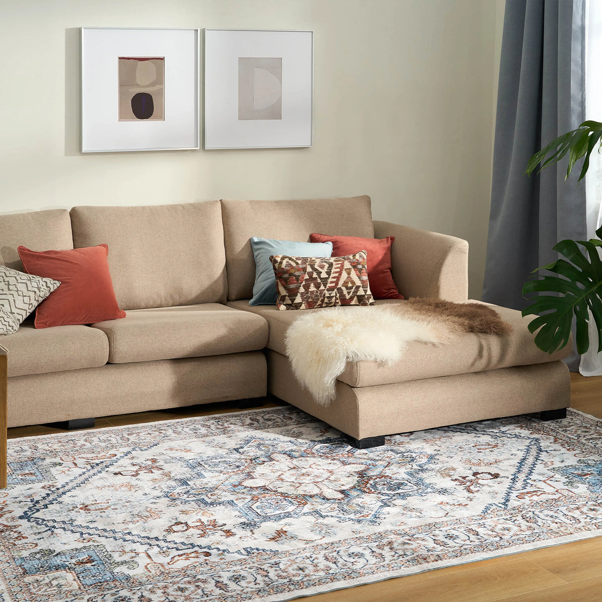 Teal Persian Style Runner Rug