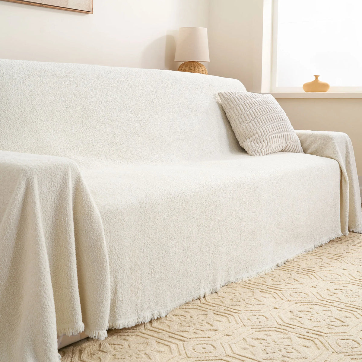Teddy Fleece Plush Sofa Cover