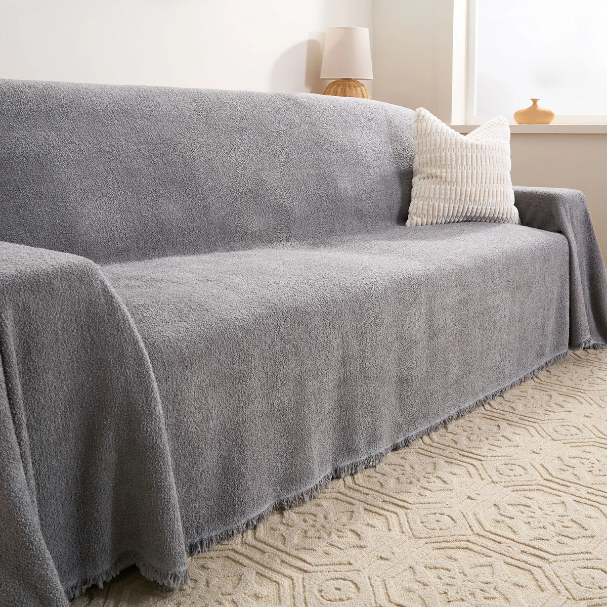 Teddy Fleece Plush Sofa Cover