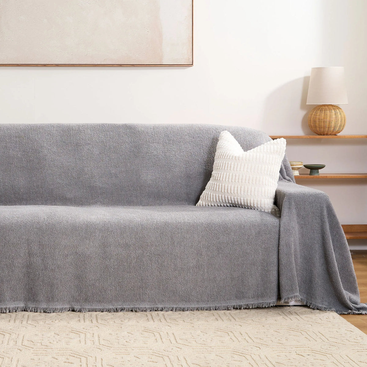Teddy Fleece Plush Sofa Cover