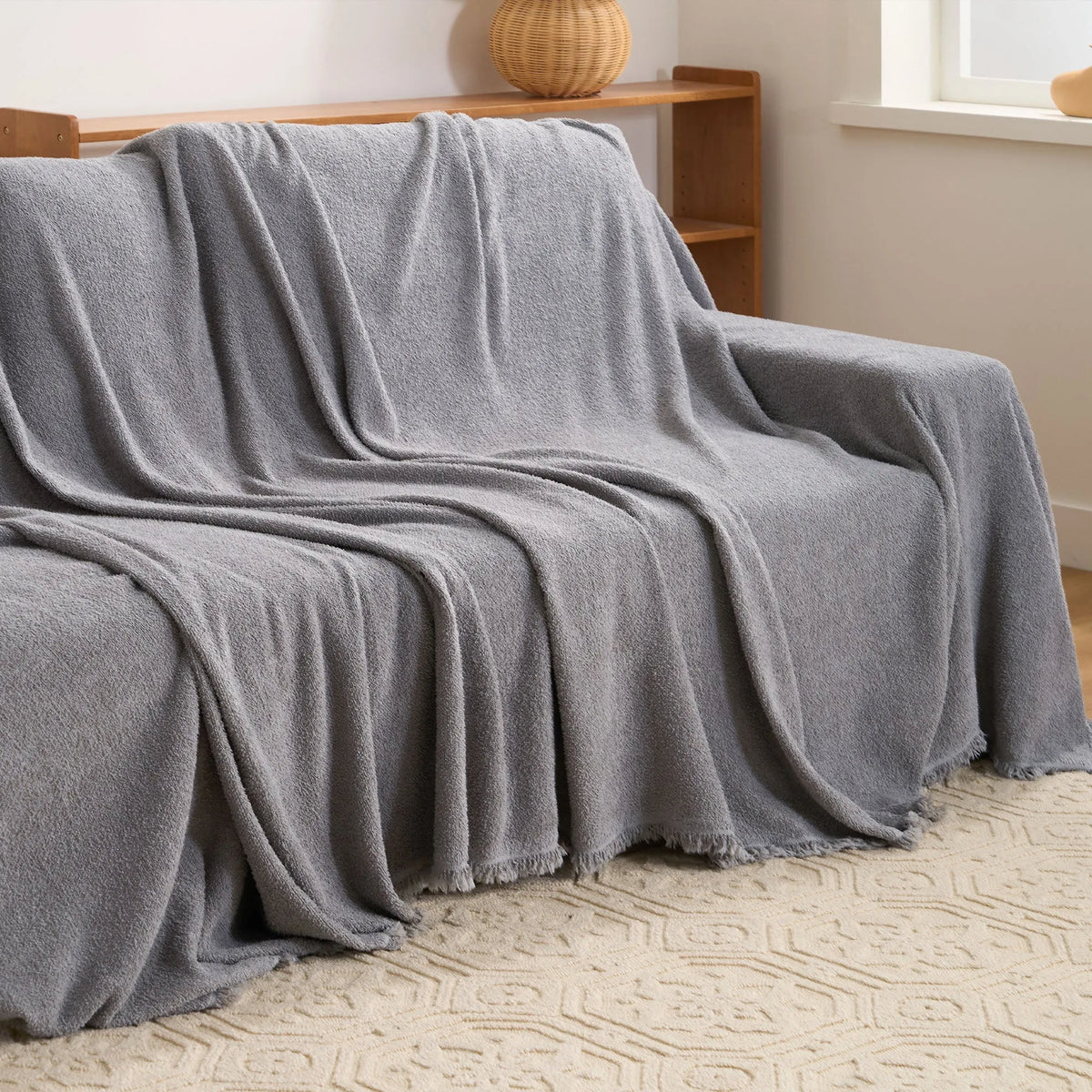 Teddy Fleece Plush Sofa Cover