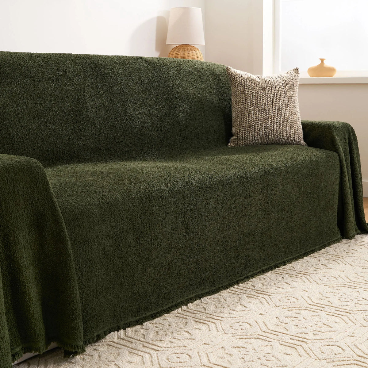 Teddy Fleece Plush Sofa Cover