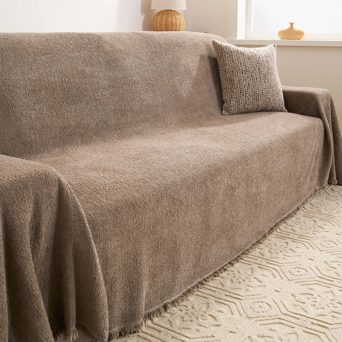 Teddy Fleece Plush Sofa Cover