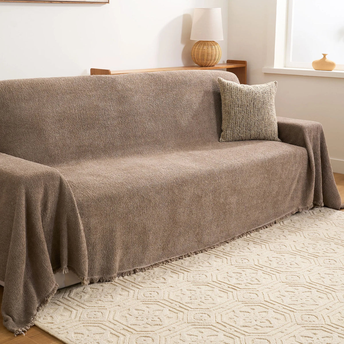 Teddy Fleece Plush Sofa Cover