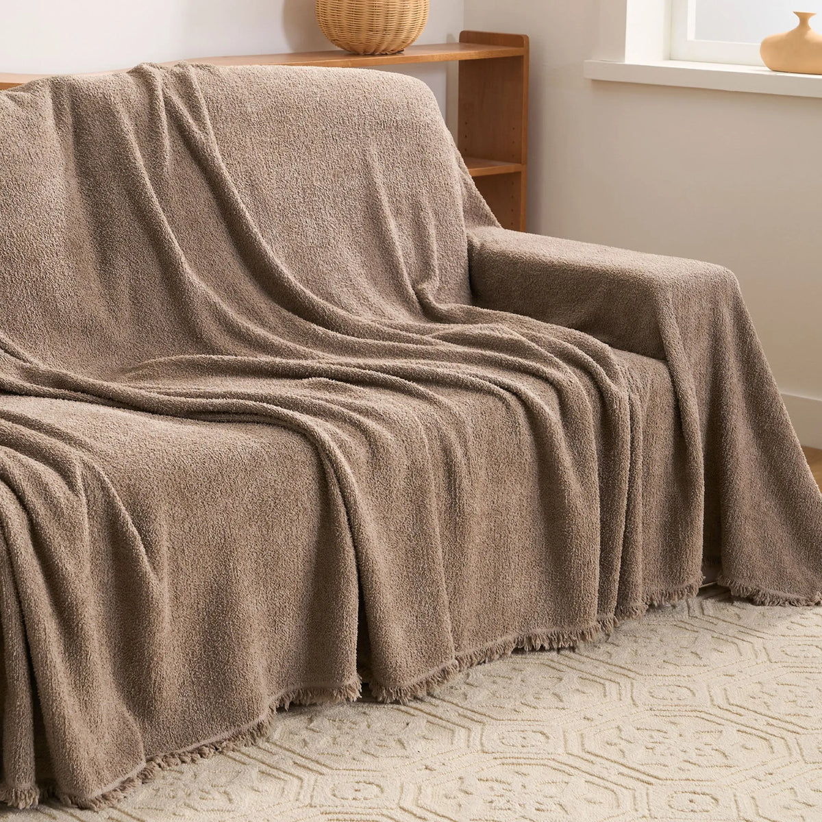 Teddy Fleece Plush Sofa Cover