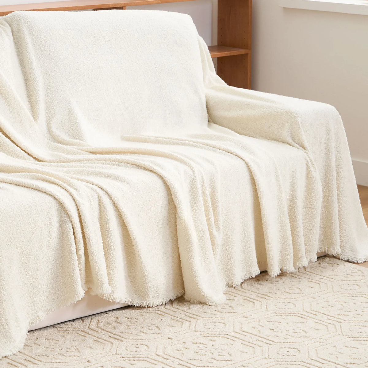Teddy Fleece Plush Sofa Cover