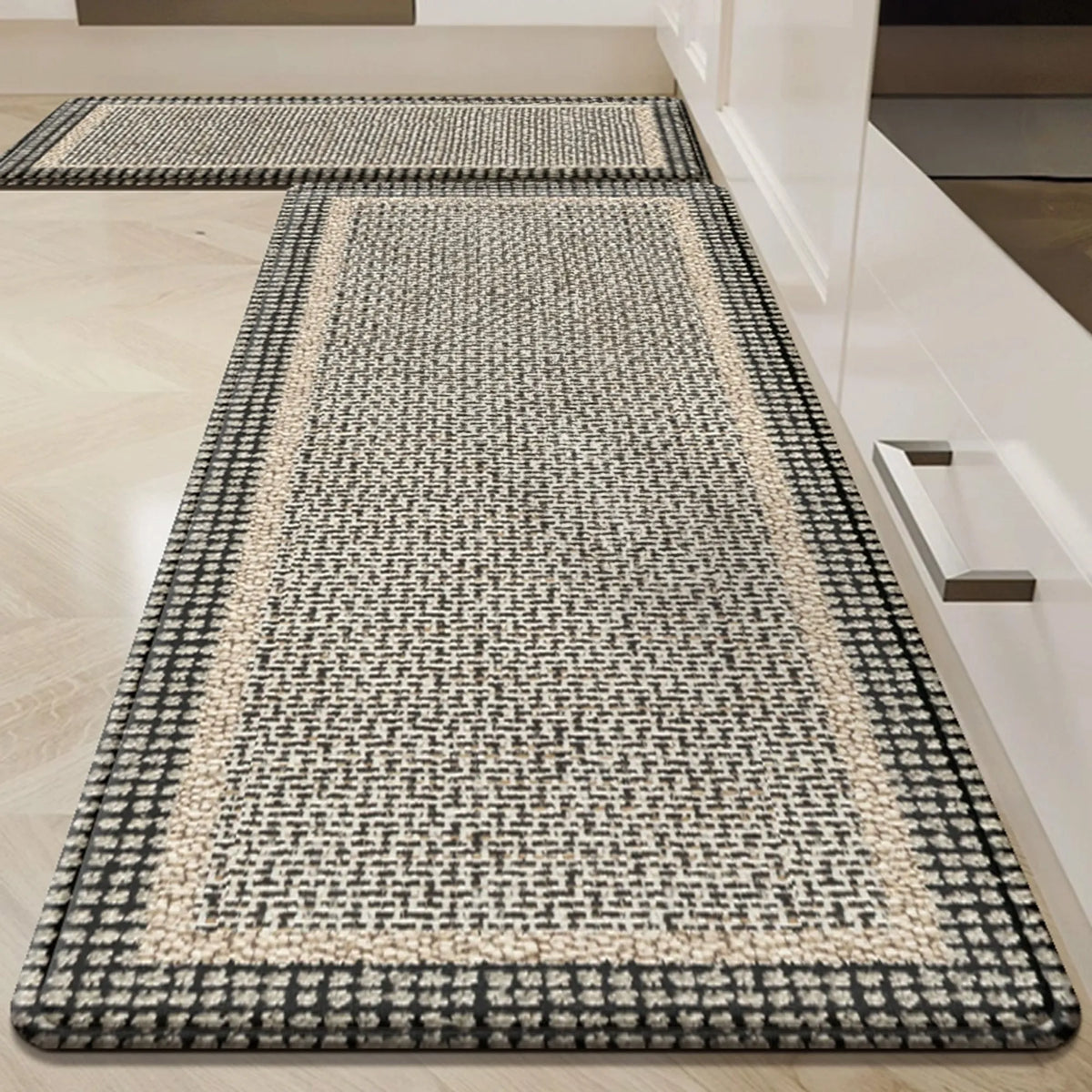 Textured Border Boho Runner Rug