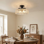 Textured Glass Disc Ceiling Light