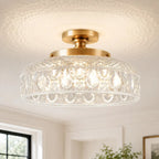 Textured Glass Disc Ceiling Light