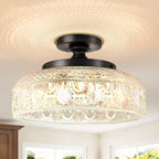 Textured Glass Disc Ceiling Light